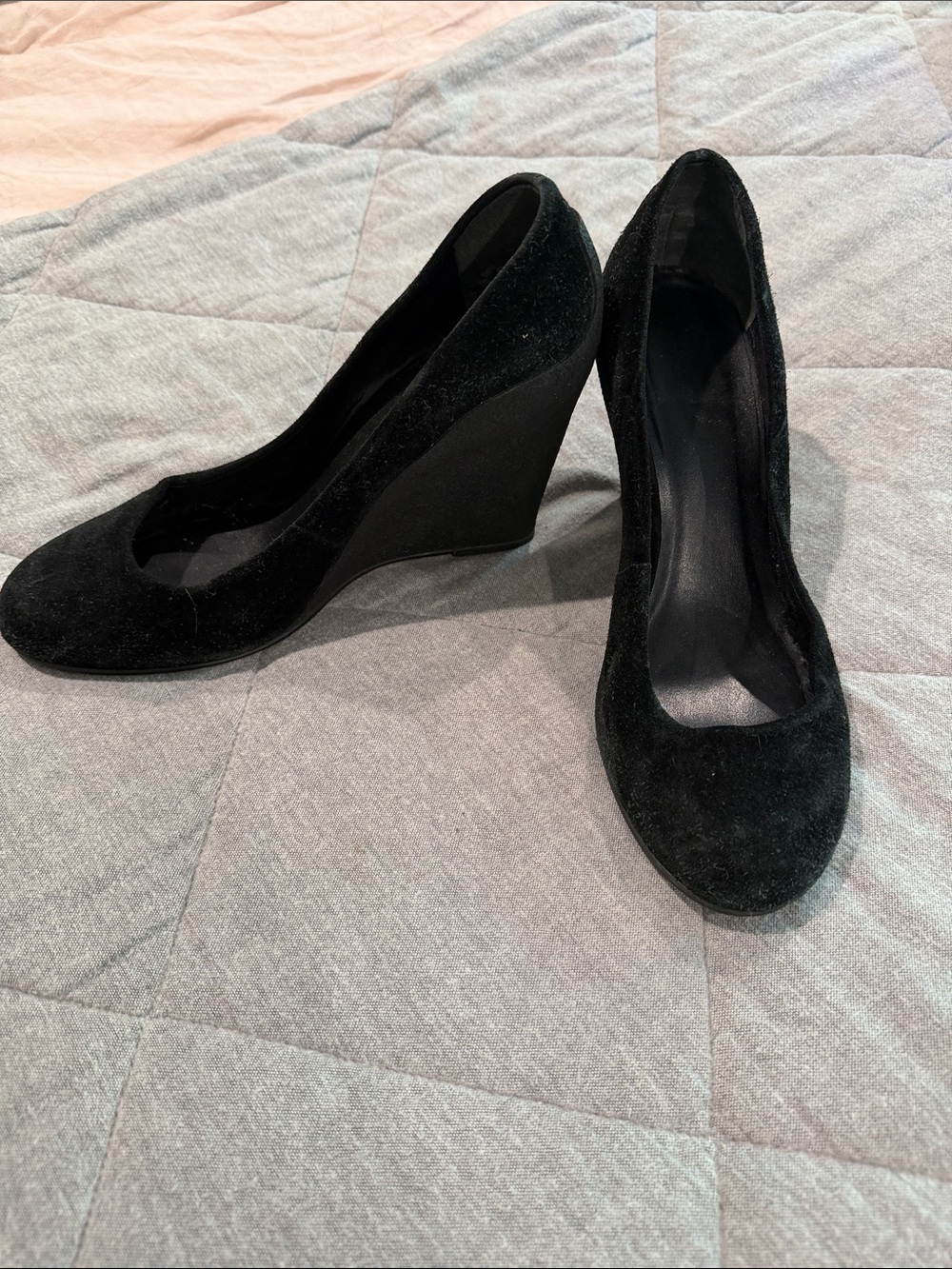 Michael Kors Black Suede Wedge Heels